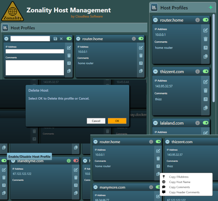 Zonality User Interface
